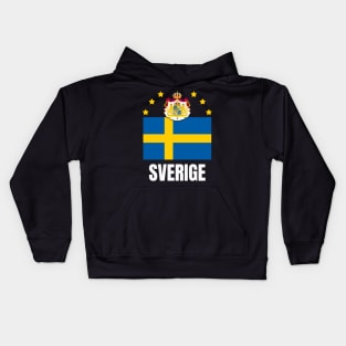 Sweden Flag National Emblem Swedish National Pride Kids Hoodie